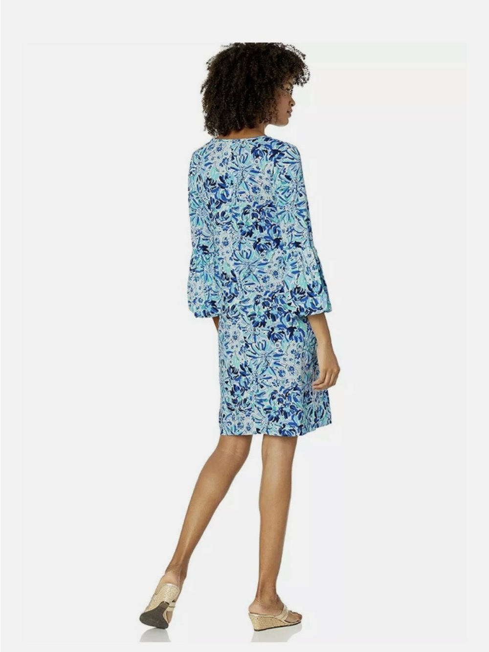 Lilly Pulitzer Blue & White Floral Midi Dress